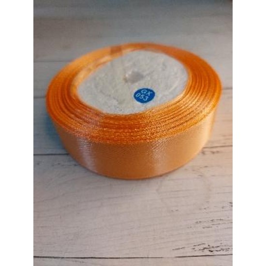 ОПТ Ленты атласные однотонные 2,5 см*25 ярдов цв. персиковый, цена за катушку